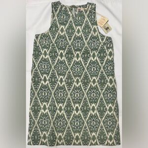 Faherty Carini Green and Cream Artisan Dress